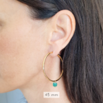 creole grande boucle pierre vert onyx