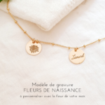 pendentif personnalise femme prenom fleur naissance