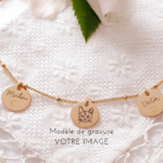 bracelet breloques prenom dessin chat