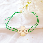 bracelet couple personnalise trefle chance