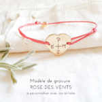 bracelet famille gravure rose des vents