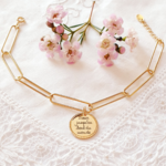 bracelet femme personnalisable grande maille plaque or
