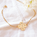 bracelet femme personnalisable medaille trefle porte bonheur chance