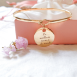 bracelet cadeau maman jonc personnalise or