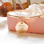 bracelet jonc medaille personnalisable