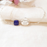 bracelet naissance cadeau pour maman avec pierre