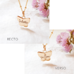 collier fille grave pendentif papillon