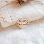 bracelet pour soeur gravee