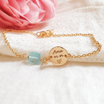 bracelet personnalise pour amie pierre bleu