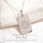 collier  plaque argent