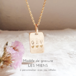collier personnalise plaque initiales