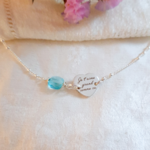 bracelet argent pierre de naissance medaille coeur
