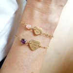 bracelet pierre de naissance personnalise avec coeur