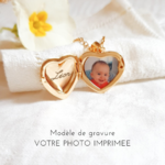collier medaillon avec photo coeur