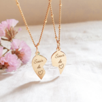 ensemble de colliers coeur meilleure amie