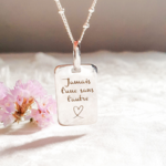 collier argent femme personnalise grave soeur