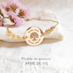 bracelet prenoms gravure arbre de vie