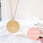 pendentif personnalisable au verso plaque or bijou interchangeable