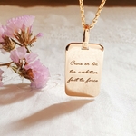 pendentif plaque gravee crois en toi