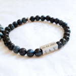 bracelet homme personnalise perles tube grave