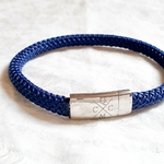 bracelet homme bleu personnalise initiales fermoir acier
