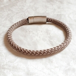 bracelet homme simple cordon fermoir inox