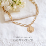 collier gravure dessin enfant je t aime maman