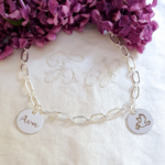 collier personnalise medailles argent prenom dessin