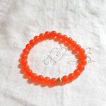bracelet perles femme pierre agate orange