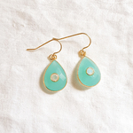 boucles d'oreilles pierre naturelle jade bleu