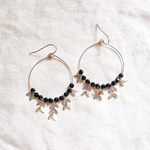 boucles d oreilles argent perles noir