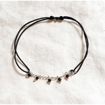 bracelet cordon argent noir bijou soldes