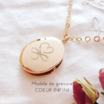 collier femme medaillon personnalise plaque or coeur infini