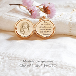 photo gravee sur bijou collier medaillon