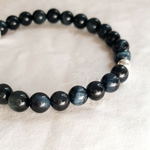 bracelet homme pierre oeil de tigre bleu