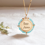 collier prenom et pierre de naissance de mars