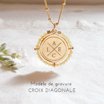 collier initiales et pierre de naissance de novembre