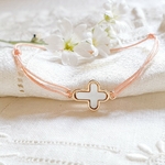 bracelet croix cordon