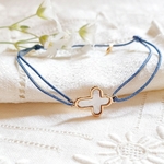 bijou croix or et nacre