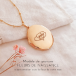pendentif personnalise fleur de naissance aout