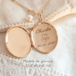 medaillon personnalise cadeau naissance coeur infini