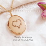 collier-personnalise-femme-gravure-coeur-feuillage