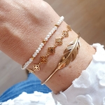 Bracelet Magnifique perles nacre blanche plaqué or argent