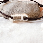 bracelet personnalisé homme cadeau fete des pères cordon cuir mythique
