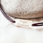 bracelet personnalisé homme cuir père gravé cheri
