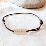 bracelet cuir homme personnalisé gravé père fect cheri