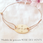 bracelet homme personnalisé cordon fin Rose des vents darling
