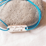 bracelet personnalisé homme papa gravé cordon fin  cheri