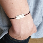 bracelet personnalisé homme cordon fin cadeau pere cheri