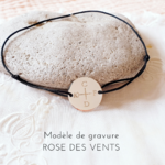 bracelet homme personnalisé gravé rose des vents cordon adore